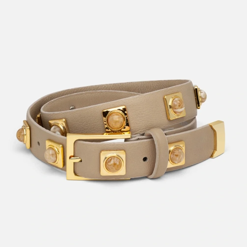 AUREUM No. 2 Belt in Taupe/Gold